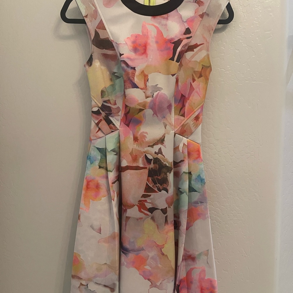 Ted Baker London Jeneyy Electric Daydream Scuba Bodycon Fit & Flare Mini Dress